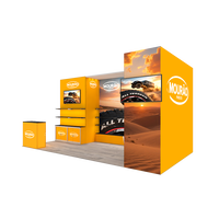 Stand d'exposition 10x20 personnalisé avec impression, étagères en aluminium SEG, toile de fond pour salon professionnel