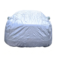 Housse de voiture personnalisable en polyester 190T argenté, résistante à l'eau, réfléchissante, bloquant le soleil et isolant thermiquement