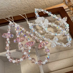 Corde anti-perte lanière acrylique cristal perle nuages perlé <span class=keywords><strong>chaîne</strong></span> de <span class=keywords><strong>téléphone</strong></span> portable pour les femmes <span class=keywords><strong>téléphone</strong></span> breloque sangle lanière bijoux - Product Image 1