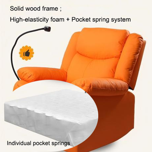 Çizilmeye dayanıklı deri Recliner kanepe sandalye masaj ve bel desteği ile oturma odasında yetişkinler için Modern uzanmış sandalye - Product Image 5