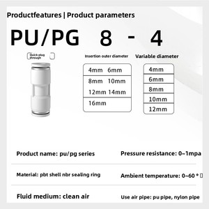 Conector neumático recto de 1/4 "PU 4/6/8/10/12mm Tubo de manguera de agua de aire Accesorios rectos de un toque Azul proporcionado 3 meses - Product Image 6