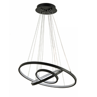Lustre suspendu en aluminium 1 2 3 anneau led pendentif lumière pour hôtel salon