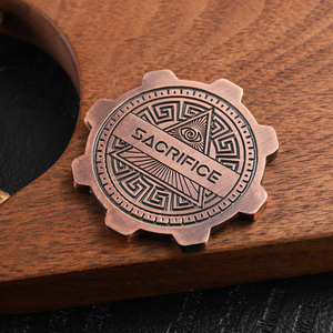 Monete da gioco in metallo con design personalizzato a forma di ingranaggio, colore rame antico, in lega di zinco 3D 2D, produzione in fabbrica - Product Image 5