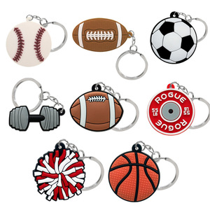 Custom Sports Cartoon Anime Keyring PVC Keychain Cute Ins Bag Accessories Pendant Gift Key Ring Unisex Customizable logo