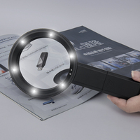 Loupe d'identification de collection de bijoux anciens RS New Handheld Reading Loupe 5X 10X 15X 8LED