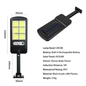 Lampe solaire d'extérieur personnalisée Moko avec lumière LED blanche et chaude Réverbère solaire tout-en-un étanche 600w - Product Image 2