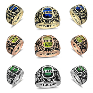 Cá nhân tùy chỉnh lớp Nhẫn thanh lịch Zircon đá tốt nghiệp đồ trang sức cho cao đẳng & Đại học người cao niên - Product Image 3