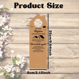 Colgador de puerta personalizado <span class=keywords><strong>Hey</strong></span> Neighbor Real Estate Agent Tarjetas de visita Suministros de Casa Abierta para oficina en casa con estilo - Product Image 6