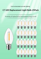 Ampoule à filament C9 LED classée IP44 Lumières extérieures d'Halloween et de Noël en plastique et en verre