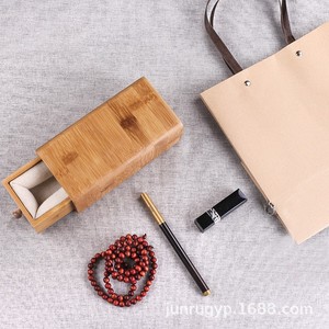Wooden Jewelry <b>Box</b> With Drawer For Bracelet Lipstick <b>Makeup</b> Storage Organizer Gift Packaging <b>Box</b> Natural Bamboo Material - Product Image 1