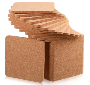 Dessous de plat carrés en liège naturel sous-verres ensemble absorbant boisson tapis assiette support cuisine tampons Table plats Bar sous-verres extérieur intérieur - Product Image 1