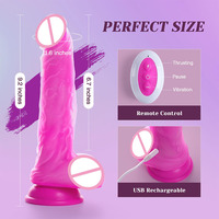 Gode vibrant pour pénis souple télécommandé Stimulation du point G Vibromasseur en silicone chauffant pour femmes et hommes