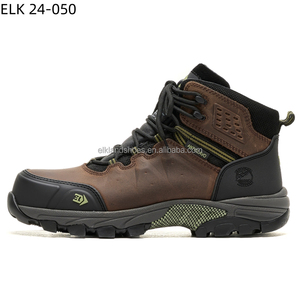 Botas de seguridad para hombre con cordones, ligeras, de PU, antiaplastamiento, antideslizantes, con puntera de composite, de cuero Crazy Horse, zapatos de trabajo personalizados al por mayor - Product Image 1