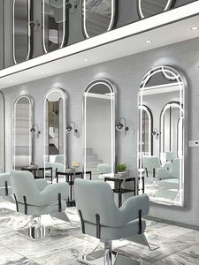 Grand miroir <span class=keywords><strong>de</strong></span> <span class=keywords><strong>salon</strong></span> intelligent sur pied pleine longueur, miroir <span class=keywords><strong>de</strong></span> coiffeur surdimensionné en verre avec LED et design Art Déco - Product Image 2