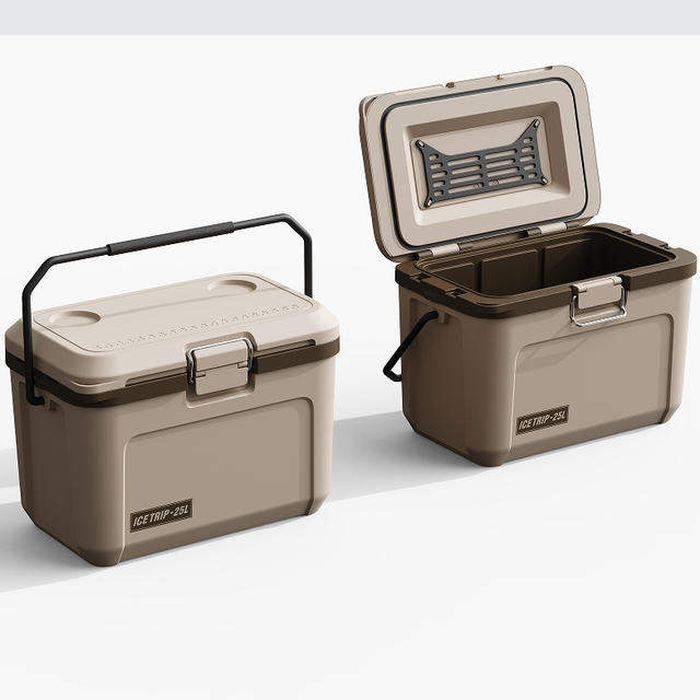 25L Metal Hard Insulated Box Incubator Outdoors Cooler Box with Silicone Cargo Net