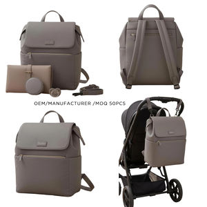 Manufacturer Factory Direct Custom Logo Leather Mommy Nappy <strong>Changing</strong> Hospital Travel Baby Diaper Tote <strong>Bag</strong> for <strong>Twins</strong> - Product Image 4