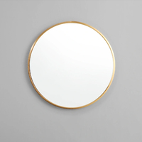 Gabinete de Baño Ecológico de 80 cm con Diseño Gráfico, Espejo Redondo de Pared para Uso Hospitalario, Imagen Clara