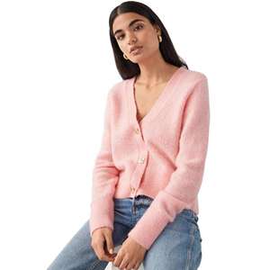 Maglione personalizzato da donna OEM e ODM maglieria a maniche lunghe da donna con bottone in Alpaca misto Cardigan maglione donna - Product Image 5