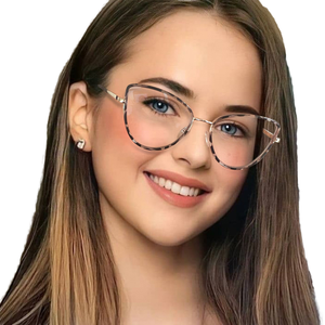 <span class=keywords><strong>Gafas</strong></span> de miopía ópticas de luz verde antiazul de moda para damas <span class=keywords><strong>con</strong></span> marco de metal elegante - Product Image 1