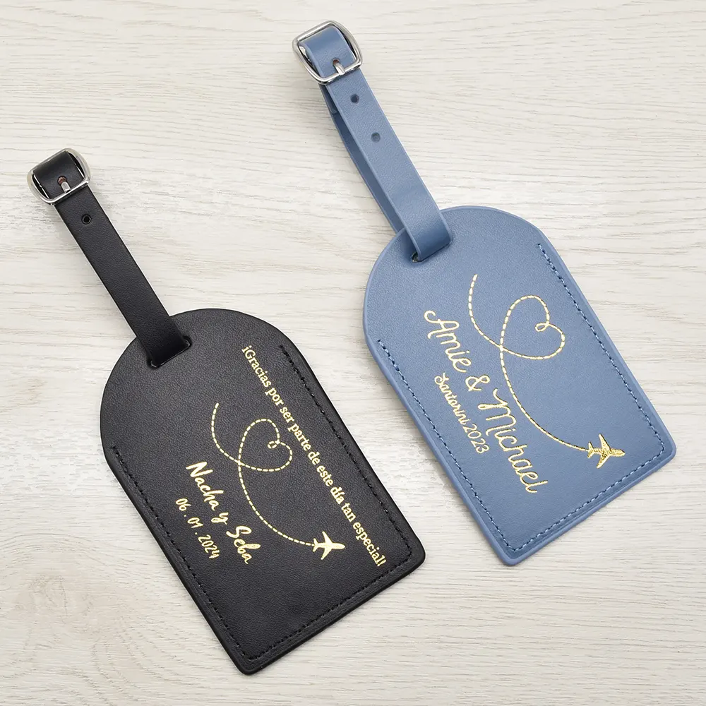 Personalized pu leather genuine custom leather luggage tag baggage tag