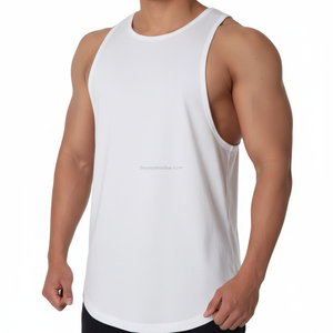 Custom Logo Sleeveless Tank Top <b>for</b> <b>Men</b> Summer Gym Bodybuilding Undershirt Short Vest Stringer Wrestling Knitted <b>Singlet</b> Own - Product Image 1
