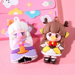 พวงกุญแจตุ๊กตาสาวน้อยบับเบิ้ล EVA งานเรซิ่น ของตกแต่งโทรศัพท์มือถือ อุปกรณ์ DIY - Product Image 3