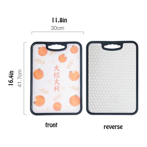 Planche à découper double face en acier inoxydable 304 et paille de blé PP, anti-humidité, antibactérienne, écologique, 35x25cm, pour légumes et viande - Product Image 2