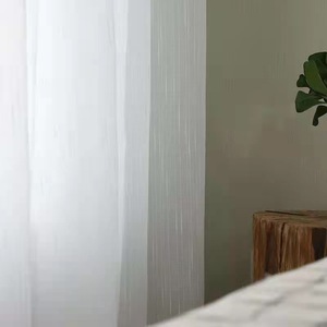 <strong>White</strong> Double <strong>Line</strong> Jacquard Window Sheer <strong>Curtain</strong> - Product Image 4
