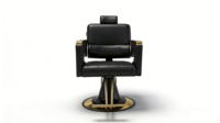 Fauteuil de barbier inclinable en cuir avec pompe hydraulique réglable en hauteur, noir et or, mobilier de salon pour hôtels et salons de beauté