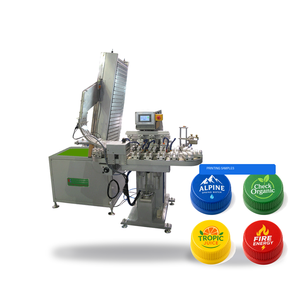 Machine d'impression par tampographie automatique haute vitesse 4 couleurs pour bouchons de bouteilles avec sécheur IR, imprimante de précision à godet d'encre fermé et servomoteur - Product Image 1