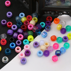Vente <span class=keywords><strong>en</strong></span> gros de perles poney <span class=keywords><strong>en</strong></span> <span class=keywords><strong>plastique</strong></span> acrylique de 9mm décoration de tresses de cheveux perles à gros trous pour le bricolage accessoires de cheveux dreadlocks fabrication de bijoux - Product Image 2