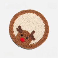 Sous-verres en crochet animaux de dessin animé, mignons, en fil tricoté, résistants à la chaleur, décoration pour la maison