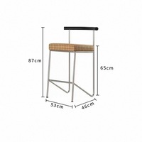 Tabouret de bar moderne minimaliste en velours capitonné |   Cadre en acier inoxydable |   Vente en gros personnalisée et stable pour la restauration