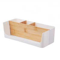 Organisateur de bureau en plastique JKM, porte-stylos cosmétiques, compartiments amovibles, support de télécommande de bureau, design moderne, maison/bureau