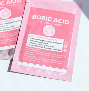 Nettoyant à l'acide borique emballé individuellement Private Label <span class=keywords><strong>Hygiène</strong></span> féminine biologique <span class=keywords><strong>Lingettes</strong></span> de soins privés pour femmes <span class=keywords><strong>Lingettes</strong></span> intimes - Product Image 2