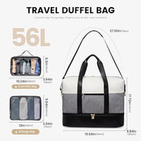 Nouveau Sac de Voyage à Roulettes 2026 Imperméable et Durable Grande Capacité 56L Style Décontracté en Polyester Imperméable avec Trousse de Maquillage