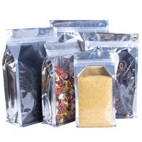Emballage alimentaire sec personnalisé en plastique recyclé, pochette transparente à fond plat avec fermeture éclair, impression couleur personnalisée