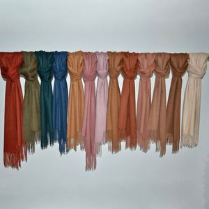 Écharpes en cachemire classiques de couleur unie en gros, écharpes en cachemire d'hiver pour femmes - Product Image 2