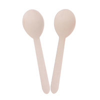 Cuillère jetable en bois de bouleau en vrac de haute qualité Couverts biodégradables compostables écologiques plus grands