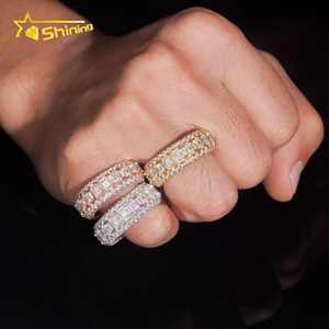 GRA Pass <span class=keywords><strong>Diamond</strong></span> Tester Großhandel Massiv silber 925 VVS Moissan ite Fully Iced Out Ehering Verlobung Ewigkeit Band <span class=keywords><strong>Ring</strong></span> - Product Image 3