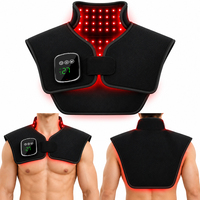 Cape de thérapie par lumière rouge chauffante à marque privée, rechargeable, pour le haut du dos et les épaules, enveloppement de photobiomodulation par lumière rouge