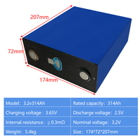 Celda de Batería Prismática LiFePO4 CATL Grado A, 3.2V 314Ah 280Ah, Batería de Iones de Litio para Almacenamiento de Energía Solar, Sistemas Fuera de la Red y Vehículos Recreativos