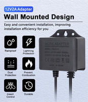 Adaptateur 12V DC 2A pour caméra CCTV, éclairage LED, utilisation sur ordinateur de bureau - Certifié CE, prise US, matériau ignifuge