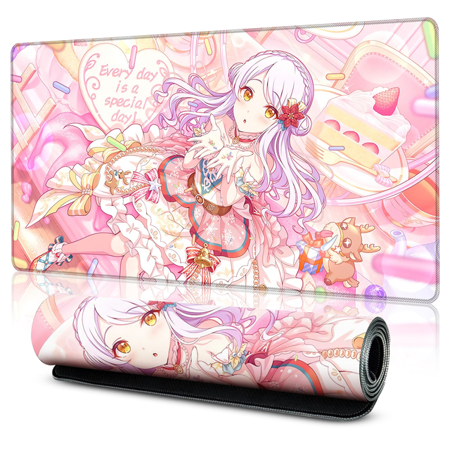 Cartoon Anime Large Gaming Desk Mat Mouse Pad Non-Slip Base Stitched Edge Water Resistant Scratch Proof-in Stock for Office Use