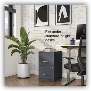 Archivador vertical de acero Alera Soho con 2 cajones, 14 x 18 x 24.1 pulgadas, para uso en oficinas y talleres, color carbón - Product Image 1