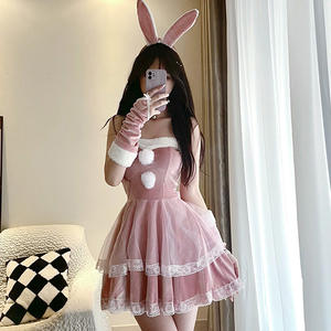 Vestido rojo de terciopelo Sexy de estilo coreano para mujer Otoño Invierno Navidad TV película disfraces Pure Desire Vestido corto caliente Dropshipping - Product Image 4