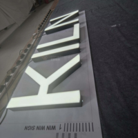 Letrero Personalizado de Alta Gama para Fachada y Pared con Logotipo, Letras de Acero Inoxidable Pintadas de 50 mm de Grosor con Iluminación Frontal y Brillo Uniforme