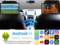 Monitor de Reposacabezas para Auto con Pantalla Táctil de 10.1 Pulgadas, 1280x800, Android 13, para Asiento Trasero, Mirror Link, USB/Tarjeta SD, 2+32G, Audio de Alta Resolución