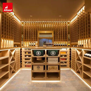 Buffet pliable <span class=keywords><strong>en</strong></span> bois massif sculpté à la main, style antique <span class=keywords><strong>vintage</strong></span> rétro, avec porte-vin <span class=keywords><strong>en</strong></span> chêne, cave à vin, étagère à vin, Allandgroup - Product Image 1