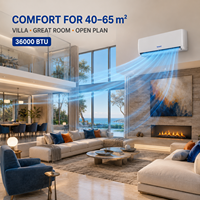 Climatiseur Solaire 36000 BTU 3 Tonnes DC Inverter Mural Hybride Solaire Refroidissement Chauffage CE Robuste Usine
